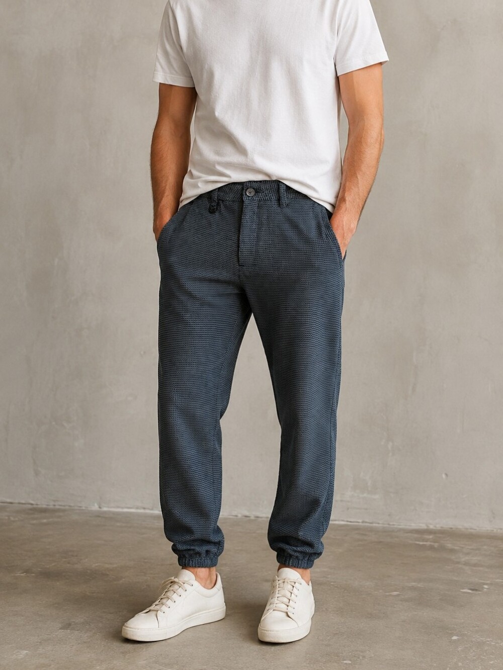 Publish Brand Mens Textured Knit Jogger Pants Grey blue Black Size 28 Streetwear